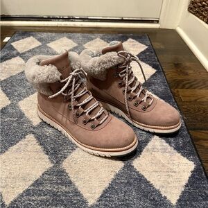 Cole Haan Pink Shearling-Lined Winter Boots